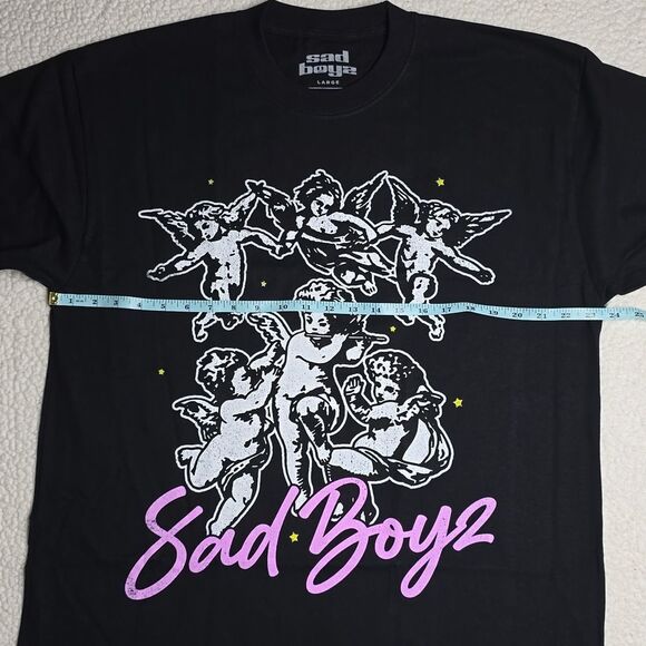 1297 New SAD BOYZ Angels Black T-Shirt Sz Large - Picture 3 of 7